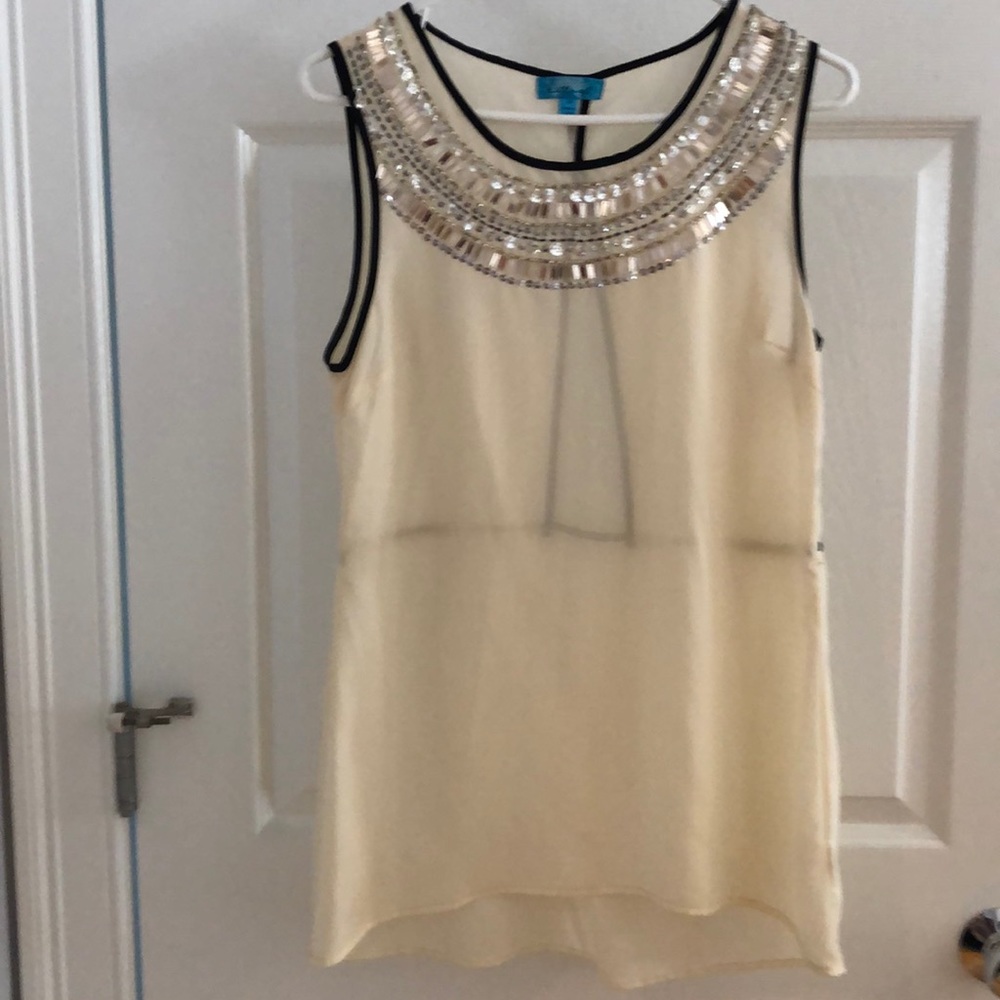 Francesca’s Buttons Sequin Embellished Tank